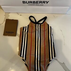 BNWT Burberry Tan and Black Striped Garment - 18M